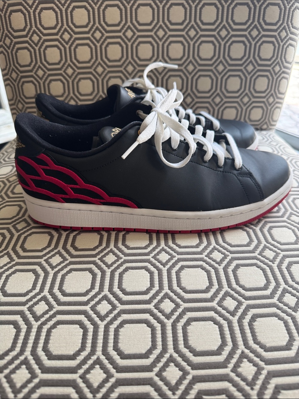 Air Jordan black and red sneakers